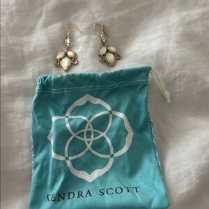 Kendra Scott Gold and White Drop Earrings